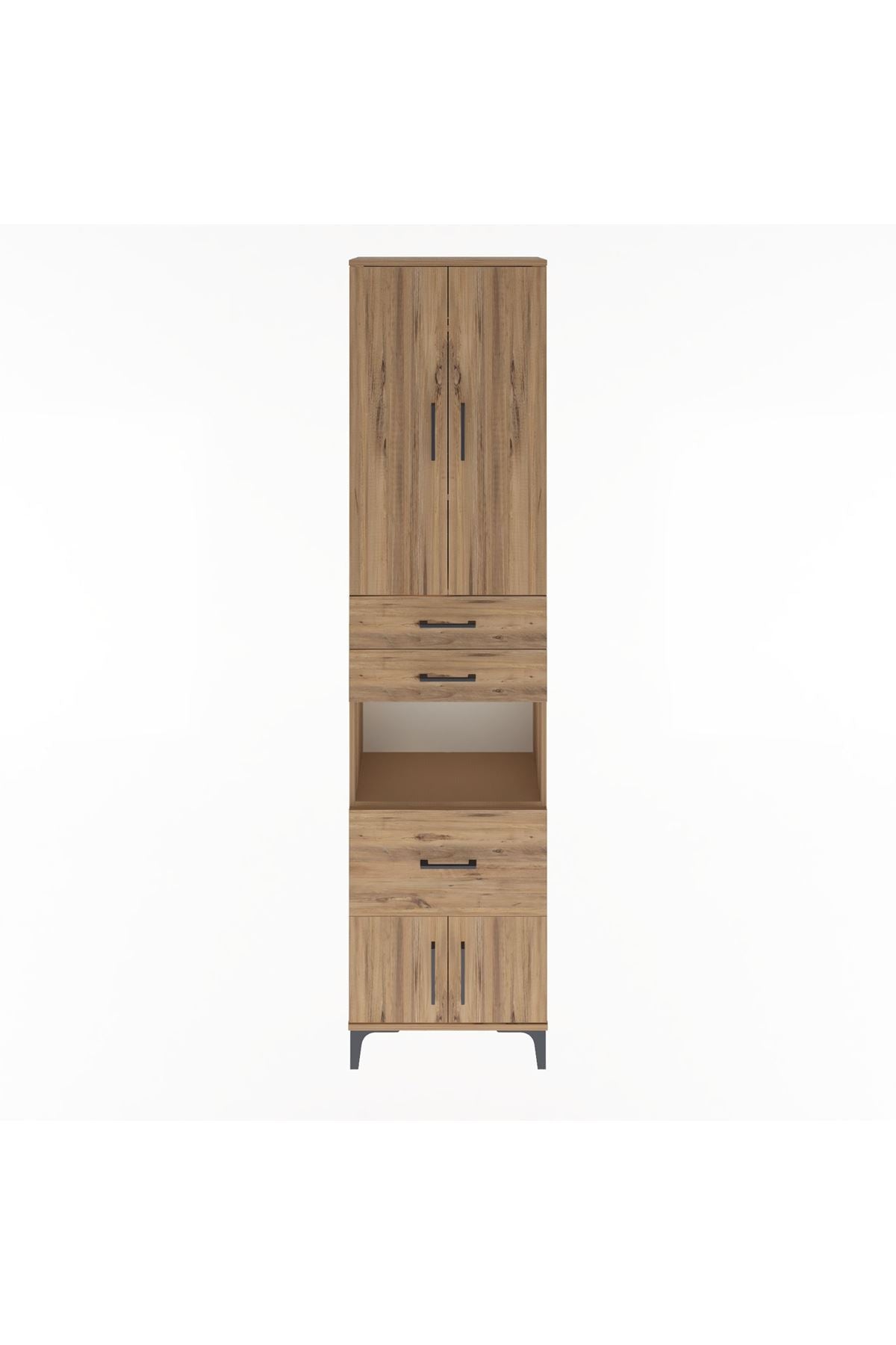 Arges Dolap 4 Raflı 3 Çekmeceli 2 Kapaklı 60x30x243 - S32M020V9A