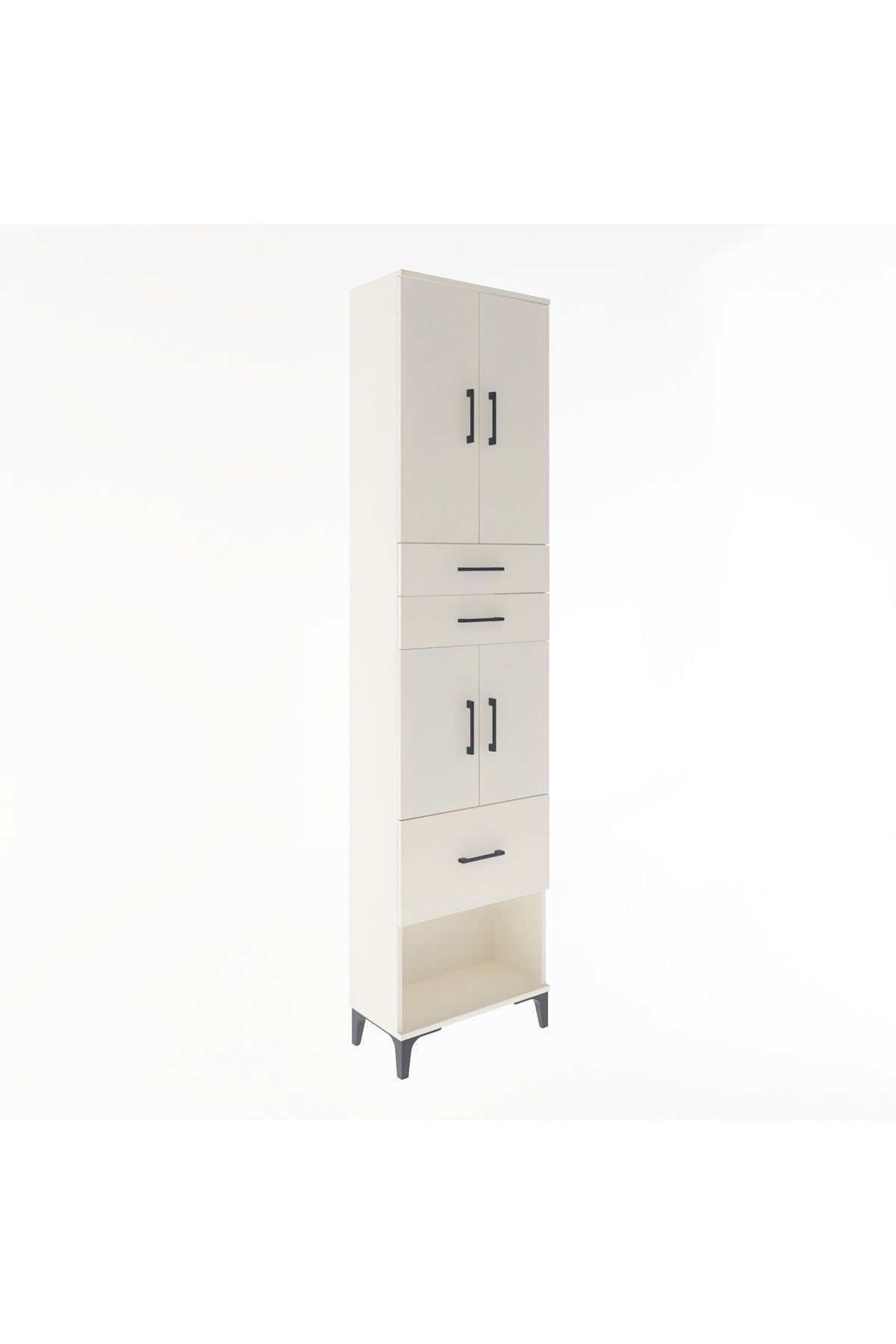 Arges Dolap 4 Raflı 3 Çekmeceli 4 Kapaklı 60x30x243 - S32M021V1A