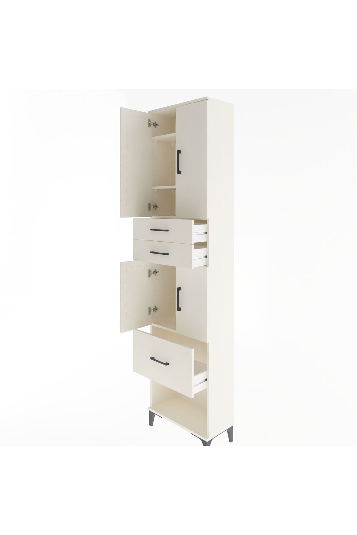 Arges Dolap 4 Raflı 3 Çekmeceli 4 Kapaklı 60x30x243 - S32M021V1A