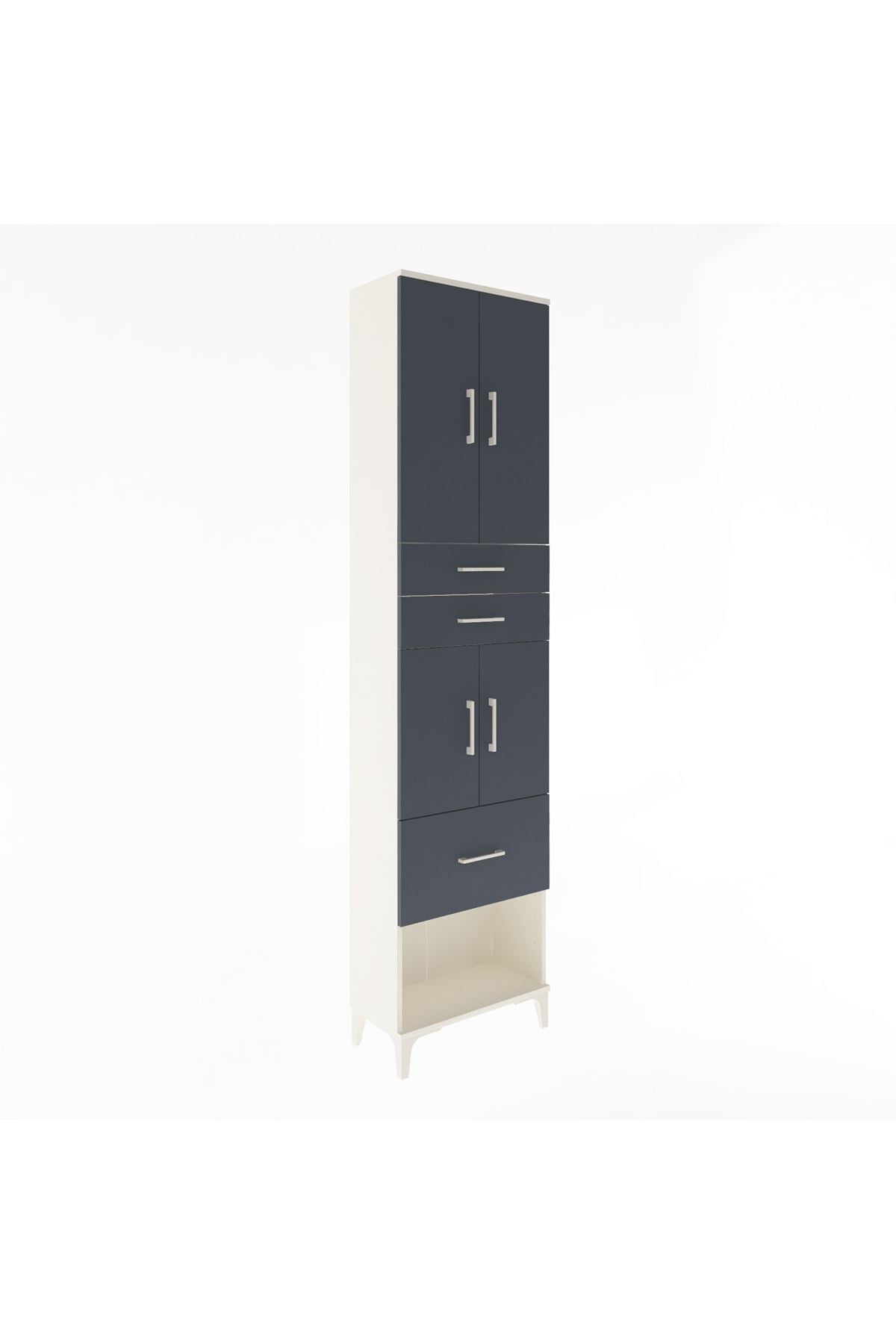 Arges Dolap 4 Raflı 3 Çekmeceli 4 Kapaklı 60x30x243 - S32M021V2A