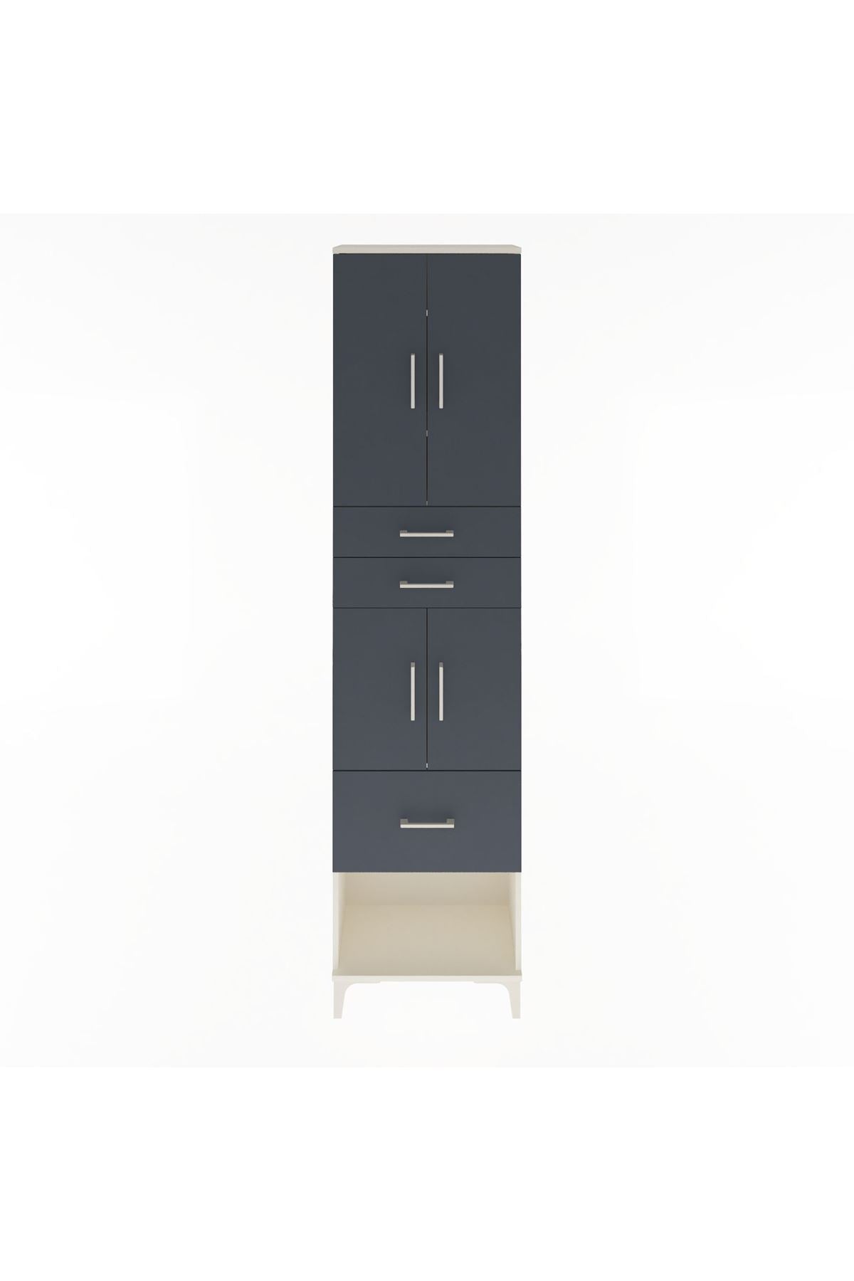 Arges Dolap 4 Raflı 3 Çekmeceli 4 Kapaklı 60x30x243 - S32M021V2A