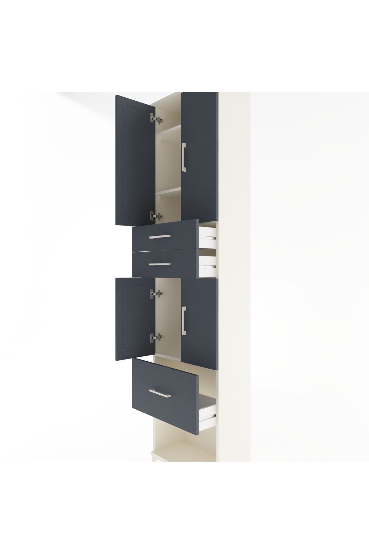 Arges Dolap 4 Raflı 3 Çekmeceli 4 Kapaklı 60x30x243 - S32M021V2A