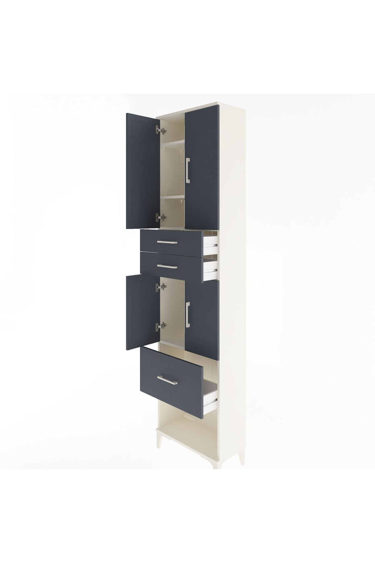 Arges Dolap 4 Raflı 3 Çekmeceli 4 Kapaklı 60x30x243 - S32M021V2A