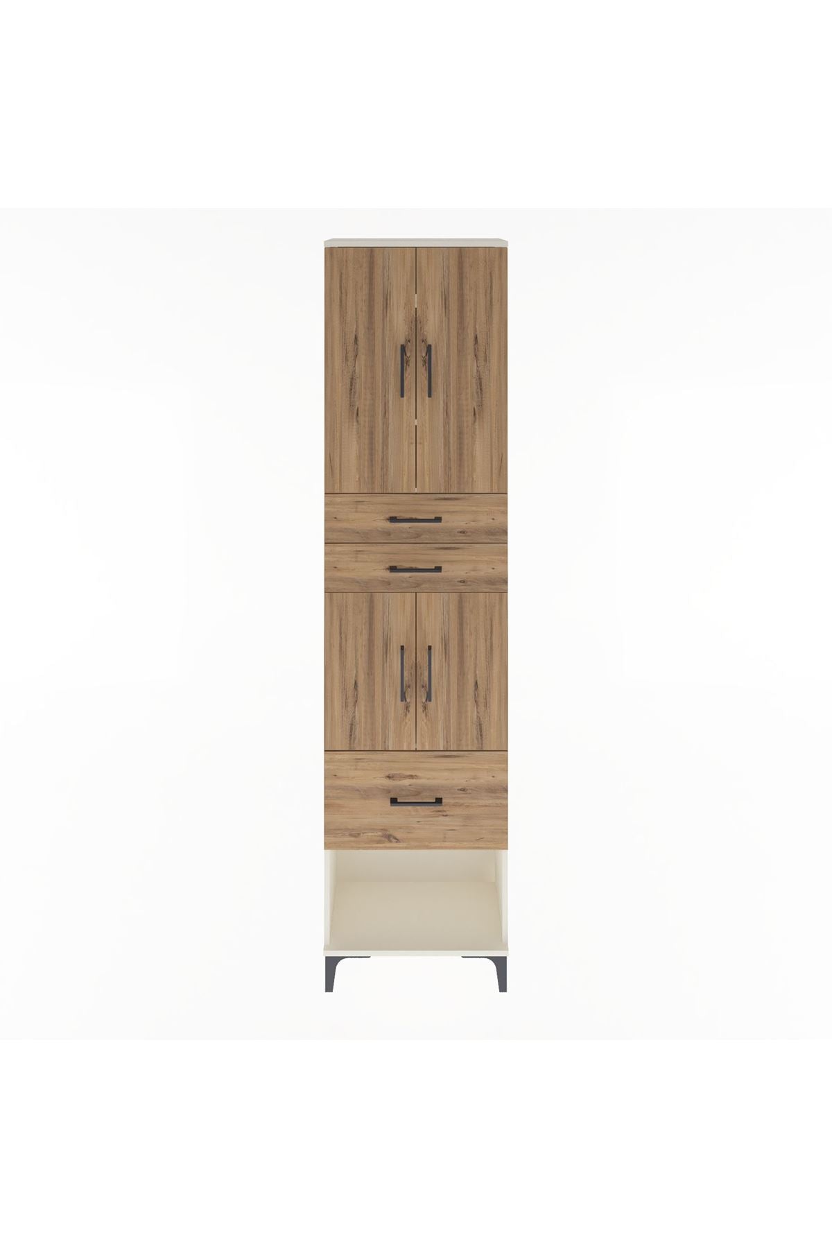 Arges Dolap 4 Raflı 3 Çekmeceli 4 Kapaklı 60x30x243 - S32M021V3A