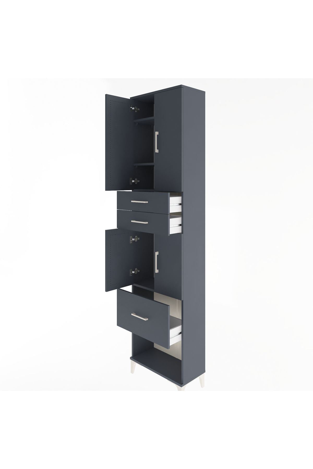 Arges Dolap 4 Raflı 3 Çekmeceli 4 Kapaklı 60x30x243 - S32M021V5A