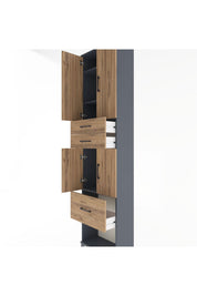Arges Dolap 4 Raflı 3 Çekmeceli 4 Kapaklı 60x30x243 - S32M021V6A