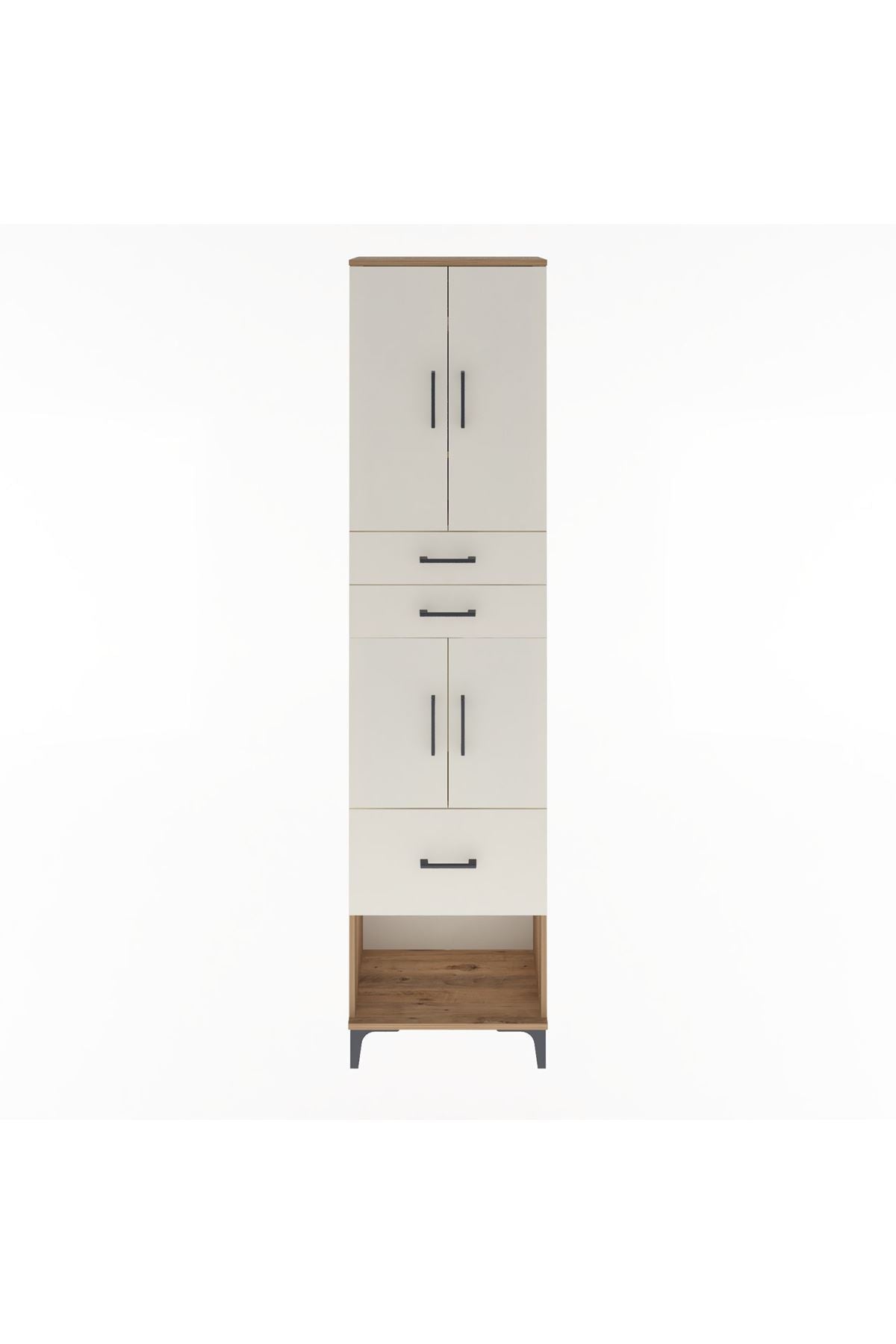 Arges Dolap 4 Raflı 3 Çekmeceli 4 Kapaklı 60x30x243 - S32M021V7A