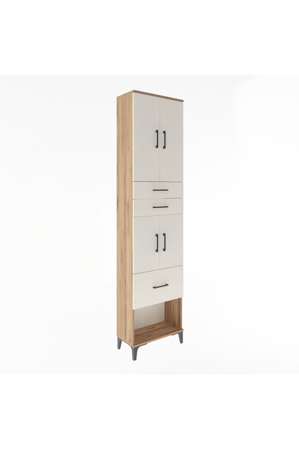 Arges Dolap 4 Raflı 3 Çekmeceli 4 Kapaklı 60x30x243 - S32M021V7A