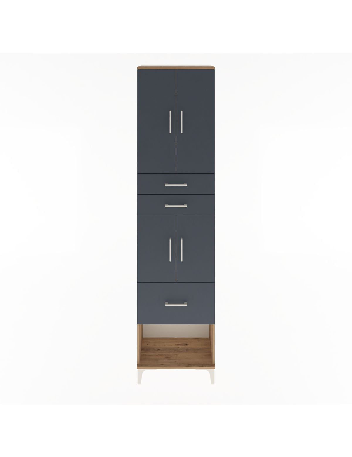 Arges Dolap 4 Raflı 3 Çekmeceli 4 Kapaklı 60x30x243 - S32M021V8A