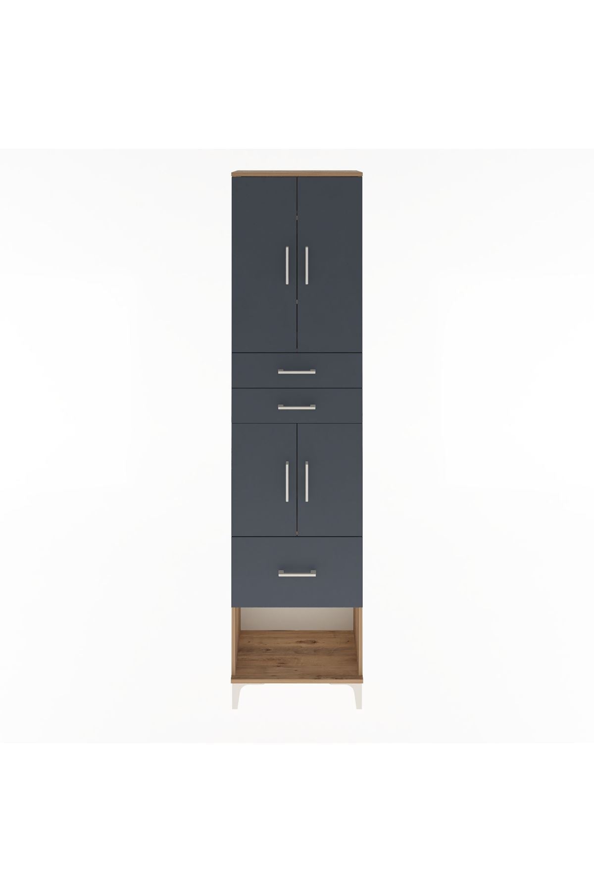 Arges Dolap 4 Raflı 3 Çekmeceli 4 Kapaklı 60x30x243 - S32M021V8A