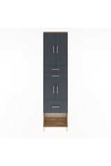 Arges Dolap 4 Raflı 3 Çekmeceli 4 Kapaklı 60x30x243