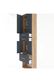 Arges Dolap 4 Raflı 3 Çekmeceli 4 Kapaklı 60x30x243 - S32M021V8A