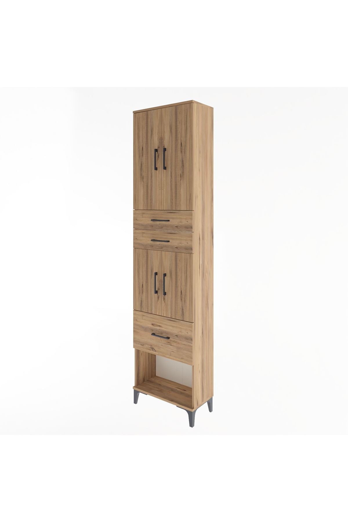 Arges Dolap 4 Raflı 3 Çekmeceli 4 Kapaklı 60x30x243 - S32M021V9A