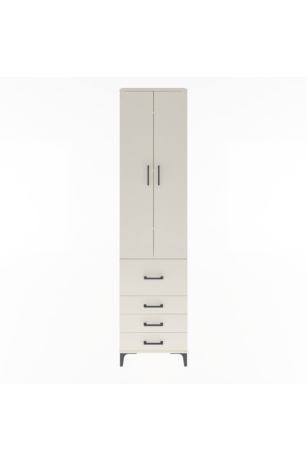 Arges Dolap 4 Raflı 4 Çekmeceli 2 Kapaklı 60x30x243 - S32M022V1A