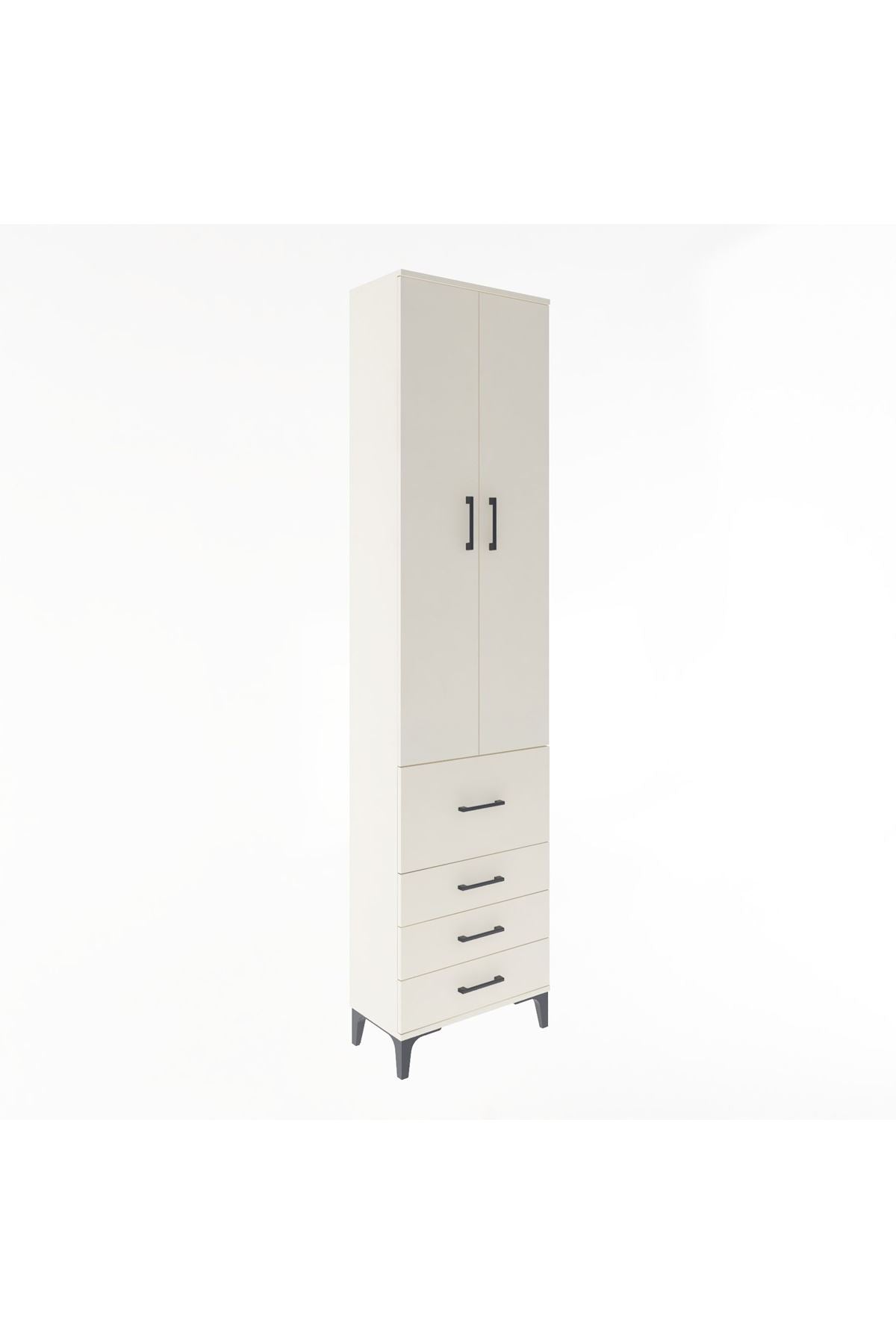 Arges Dolap 4 Raflı 4 Çekmeceli 2 Kapaklı 60x30x243 - S32M022V1A