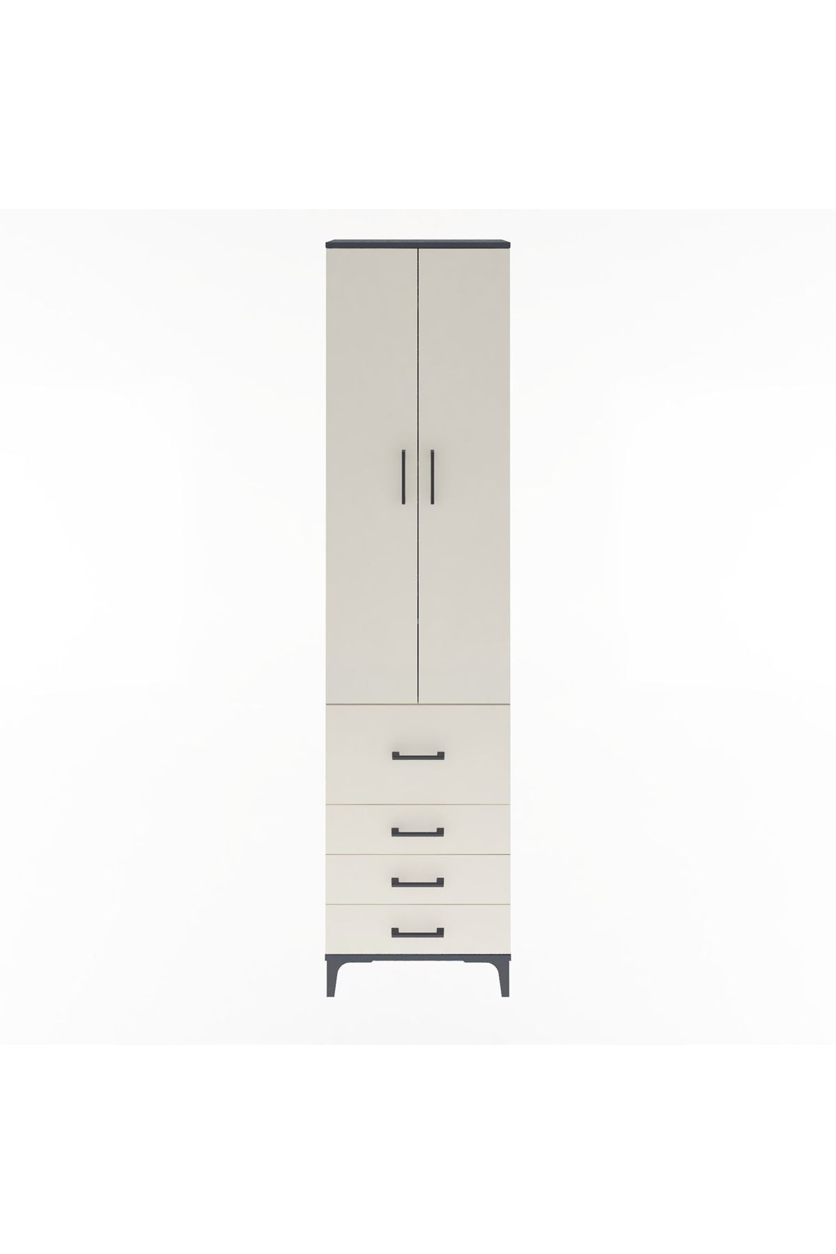 Arges Dolap 4 Raflı 4 Çekmeceli 2 Kapaklı 60x30x243 - S32M022V4A