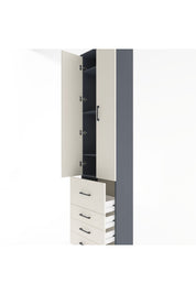Arges Dolap 4 Raflı 4 Çekmeceli 2 Kapaklı 60x30x243 - S32M022V4A