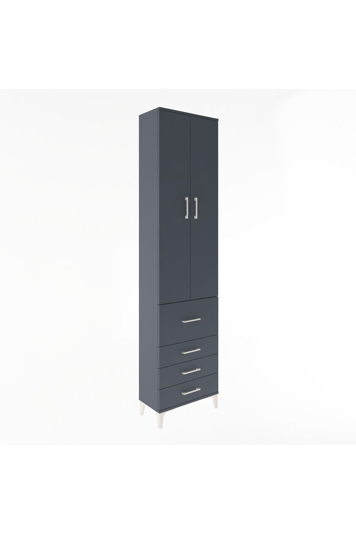 Arges Dolap 4 Raflı 4 Çekmeceli 2 Kapaklı 60x30x243 - S32M022V5A