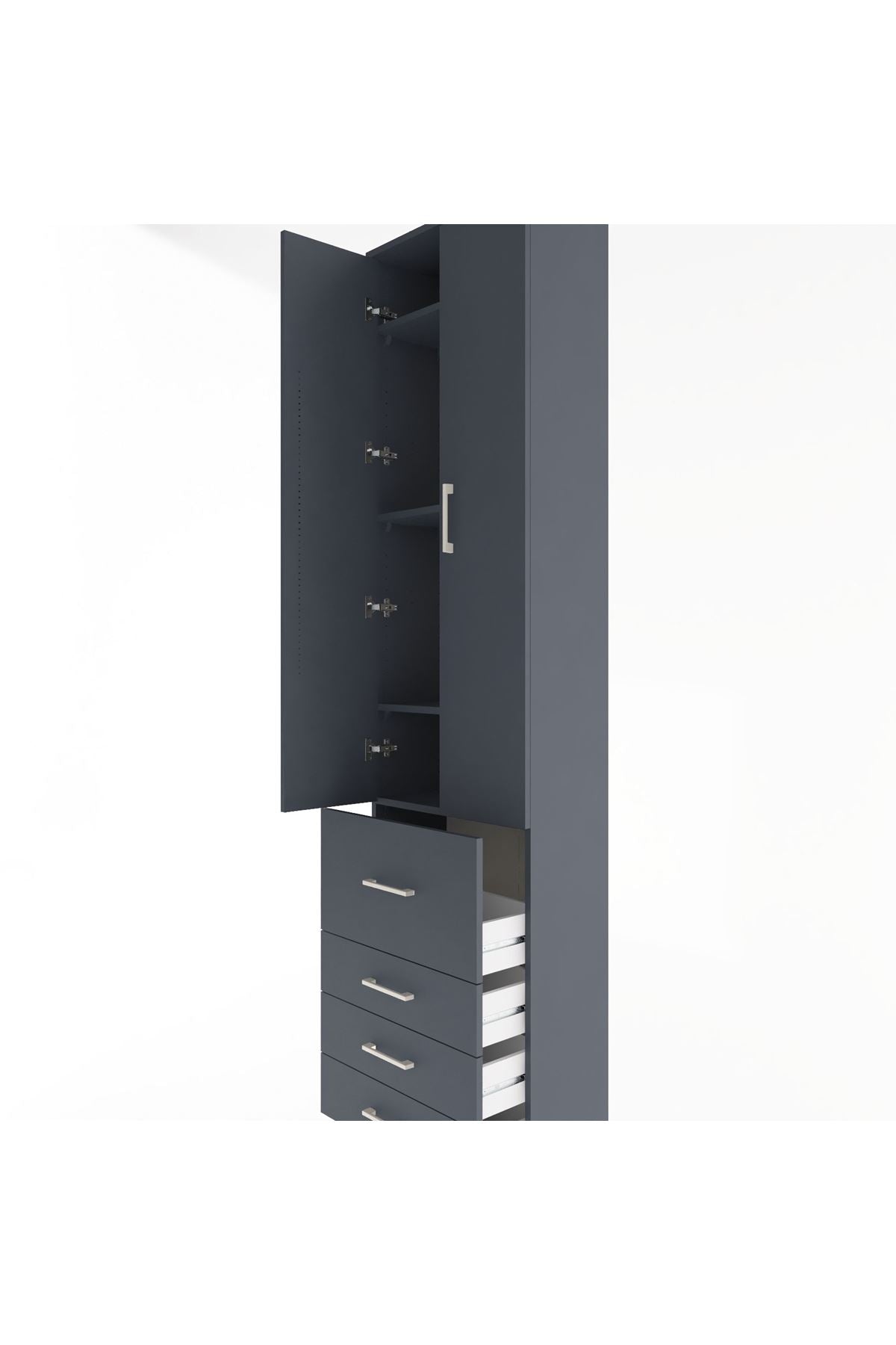 Arges Dolap 4 Raflı 4 Çekmeceli 2 Kapaklı 60x30x243 - S32M022V5A