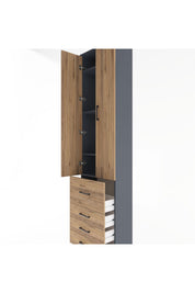 Arges Dolap 4 Raflı 4 Çekmeceli 2 Kapaklı 60x30x243 - S32M022V6A
