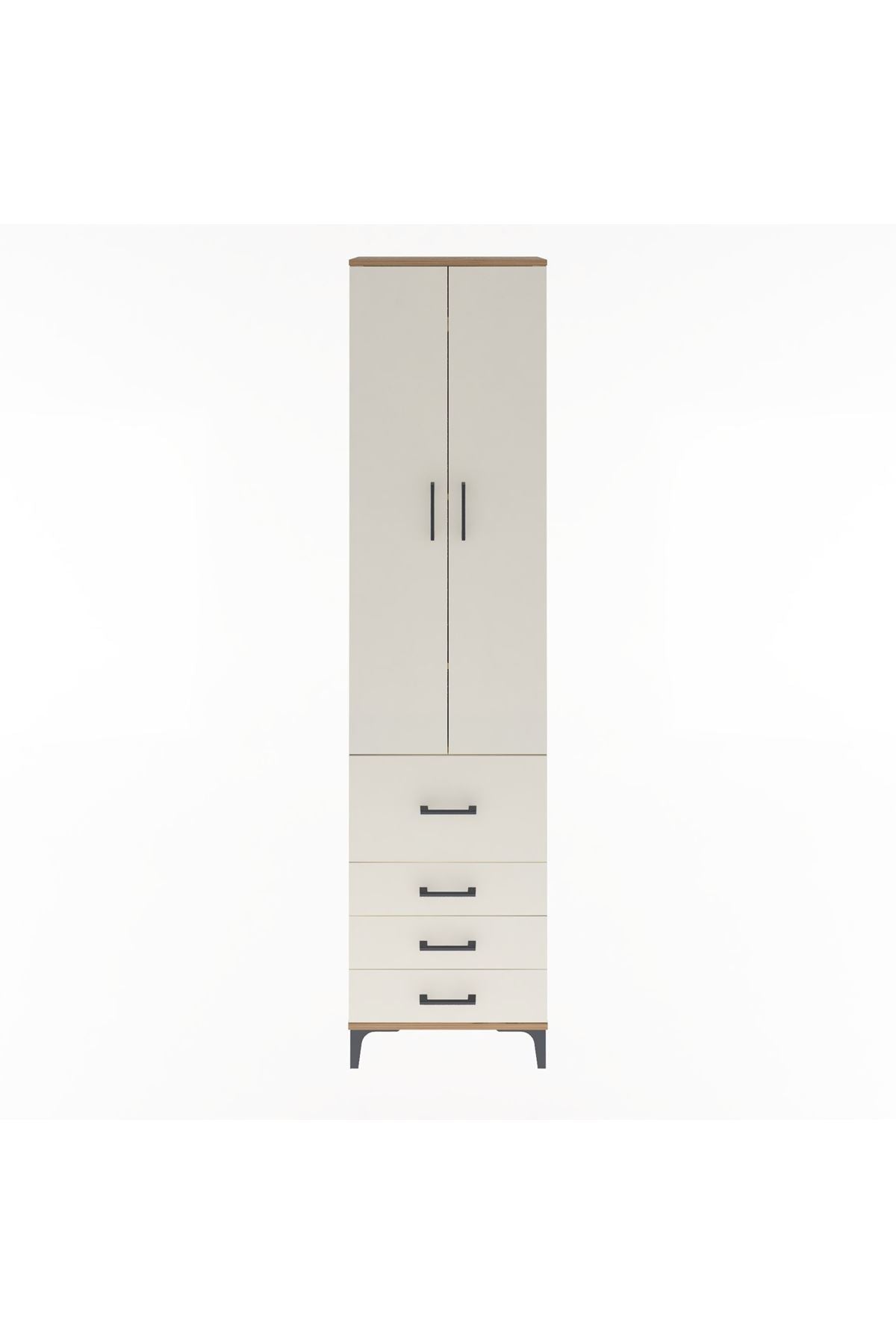 Arges Dolap 4 Raflı 4 Çekmeceli 2 Kapaklı 60x30x243 - S32M022V7A