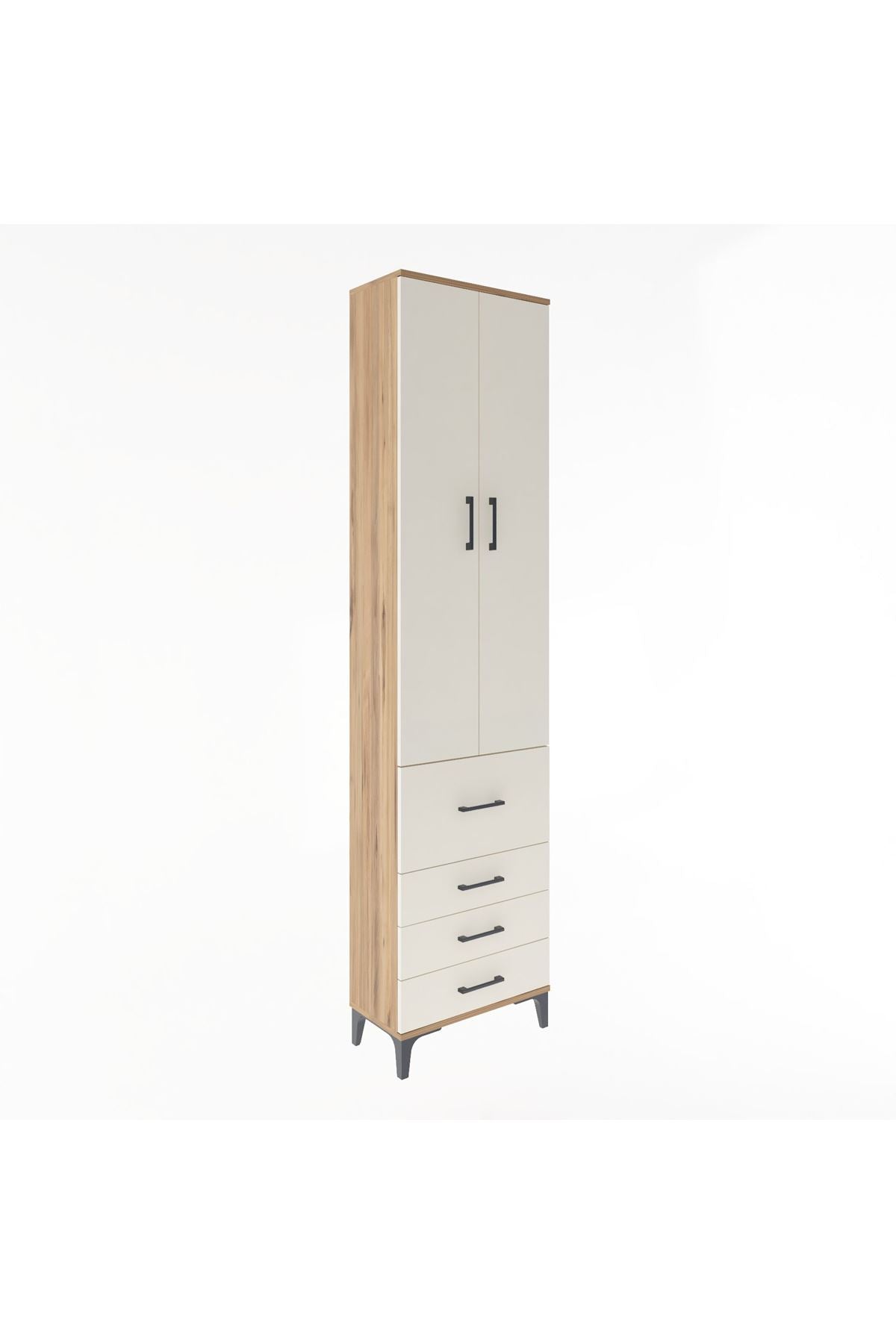 Arges Dolap 4 Raflı 4 Çekmeceli 2 Kapaklı 60x30x243 - S32M022V7A