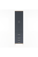 Arges Dolap 4 Raflı 4 Çekmeceli 2 Kapaklı 60x30x243
