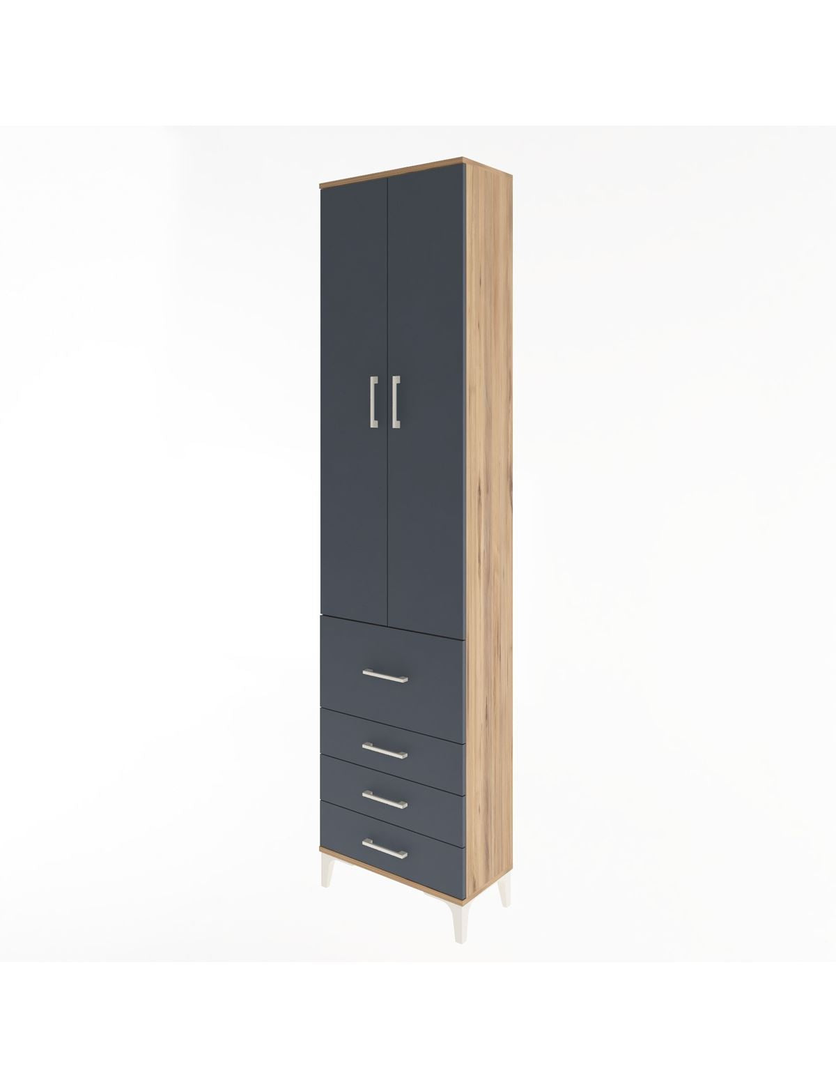 Arges Dolap 4 Raflı 4 Çekmeceli 2 Kapaklı 60x30x243 - S32M022V8A