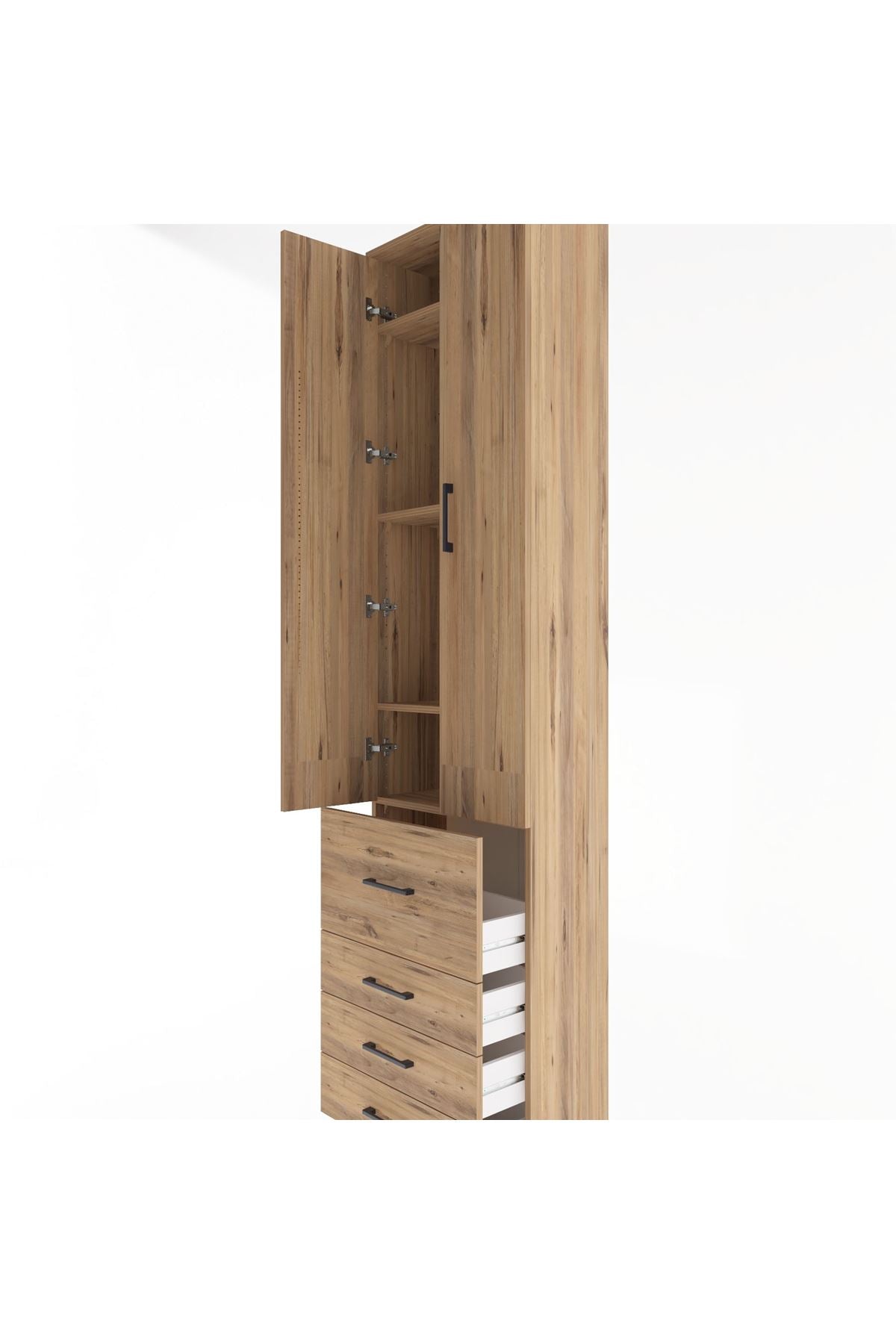 Arges Dolap 4 Raflı 4 Çekmeceli 2 Kapaklı 60x30x243 - S32M022V9A