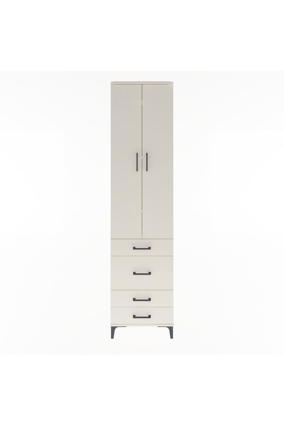 Arges Dolap 4 Raflı 4 Çekmeceli 2 Kapaklı 60x30x243 - S32M023V1A