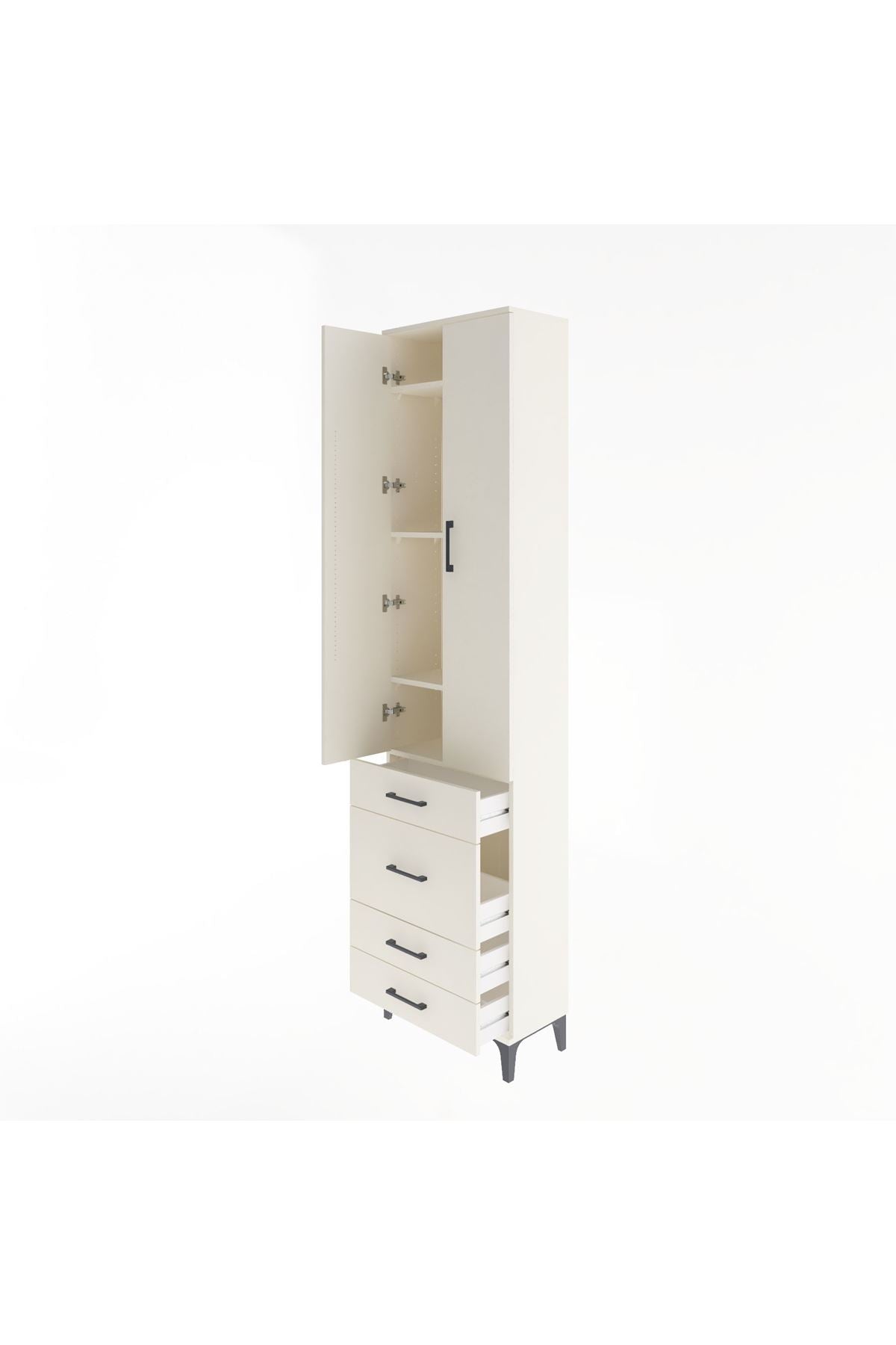Arges Dolap 4 Raflı 4 Çekmeceli 2 Kapaklı 60x30x243 - S32M023V1A
