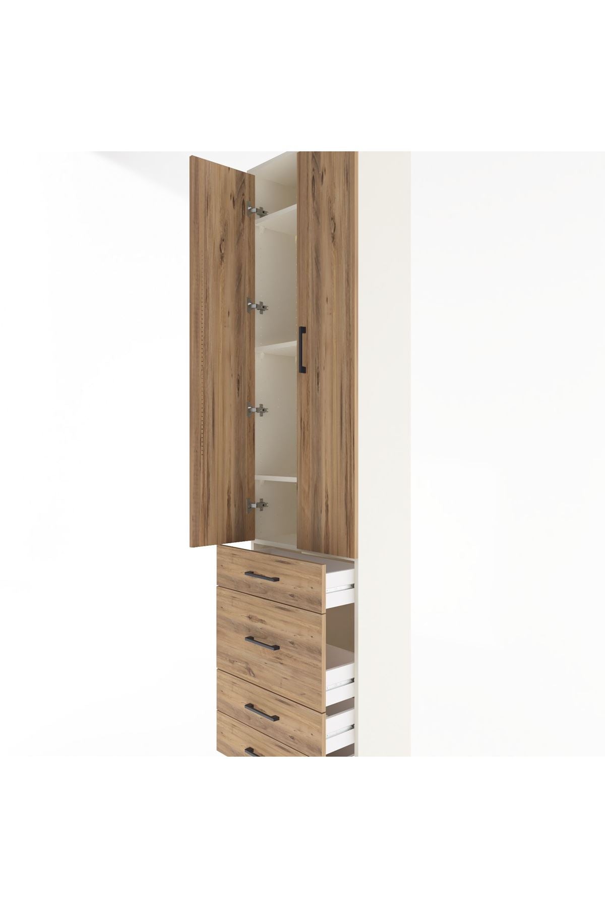 Arges Dolap 4 Raflı 4 Çekmeceli 2 Kapaklı 60x30x243 - S32M023V3A