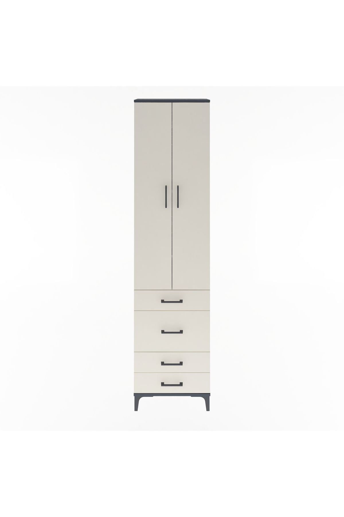 Arges Dolap 4 Raflı 4 Çekmeceli 2 Kapaklı 60x30x243 - S32M023V4A