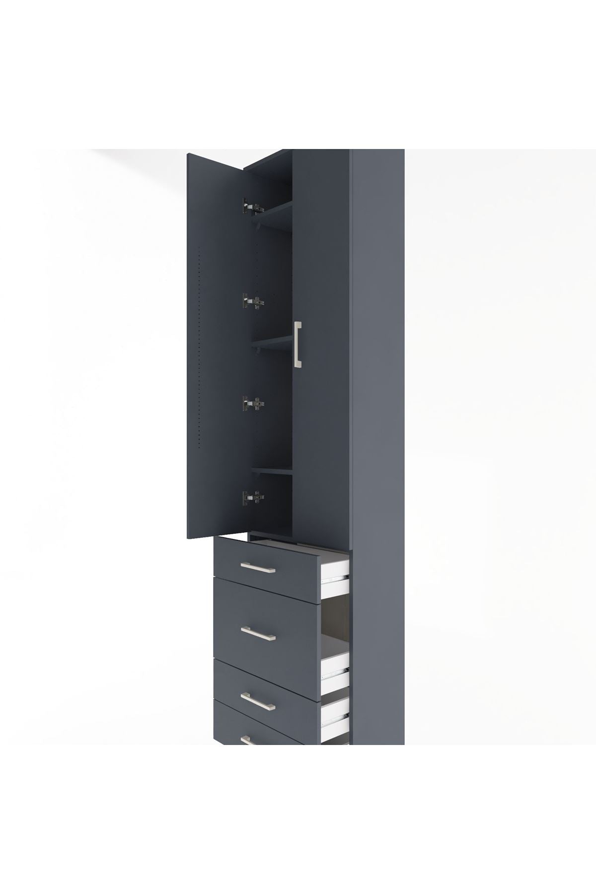 Arges Dolap 4 Raflı 4 Çekmeceli 2 Kapaklı 60x30x243 - S32M023V5A