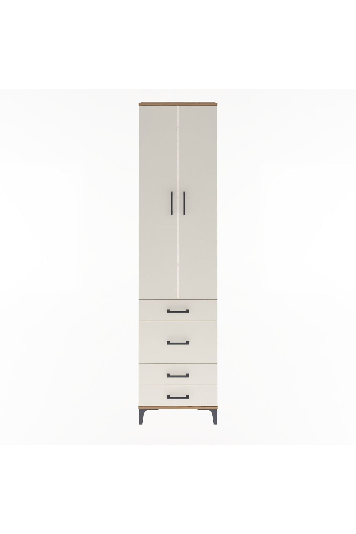Arges Dolap 4 Raflı 4 Çekmeceli 2 Kapaklı 60x30x243 - S32M023V7A