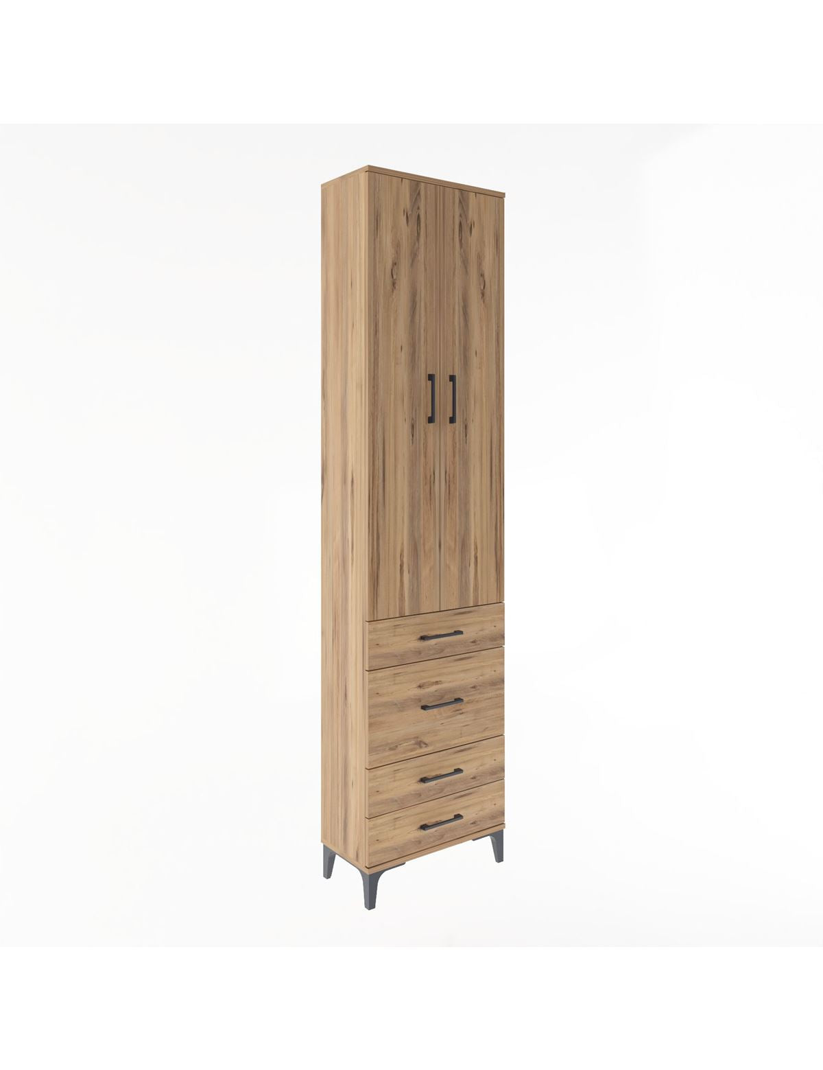 Arges Dolap 4 Raflı 4 Çekmeceli 2 Kapaklı 60x30x243 - S32M023V9A