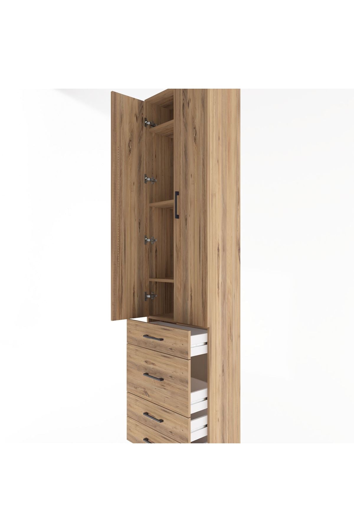 Arges Dolap 4 Raflı 4 Çekmeceli 2 Kapaklı 60x30x243 - S32M023V9A