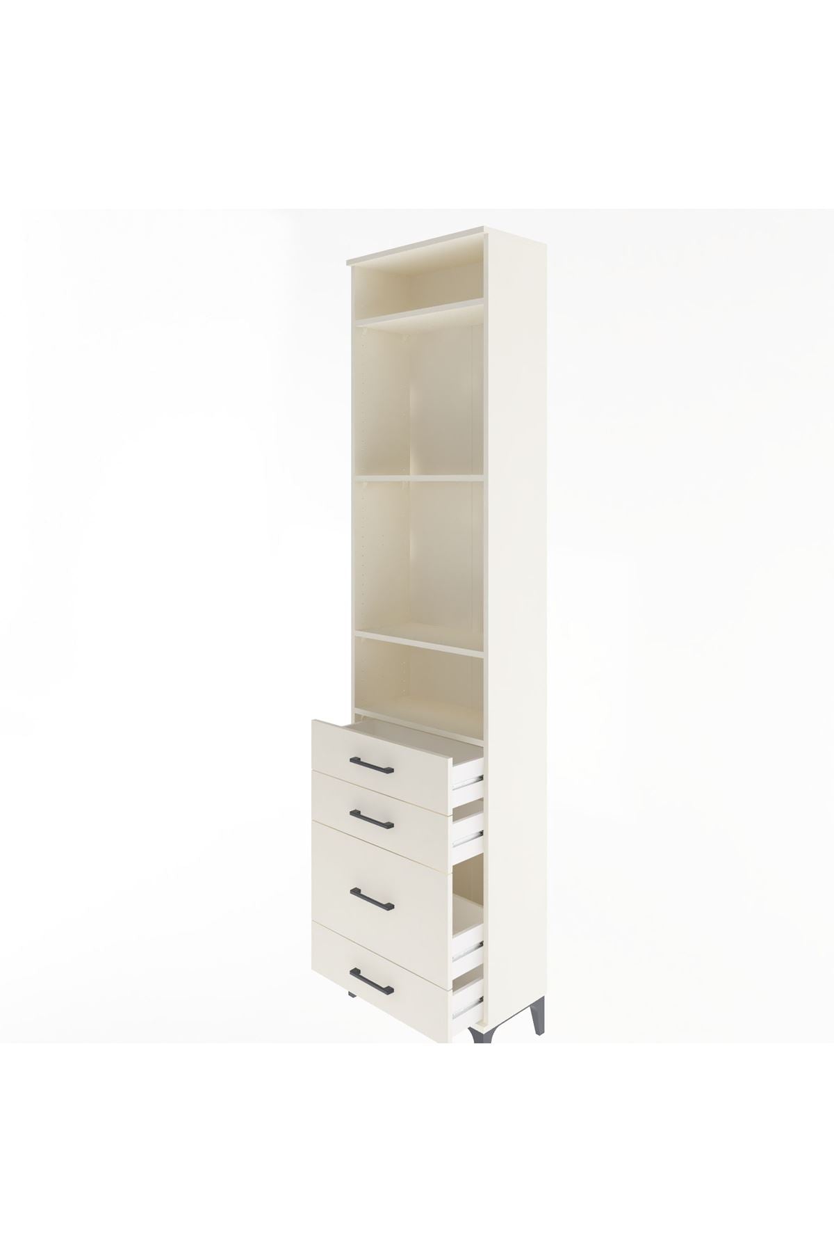 Arges Dolap 4 Raflı 4 Çekmeceli 60x30x243 - S32M024V1A