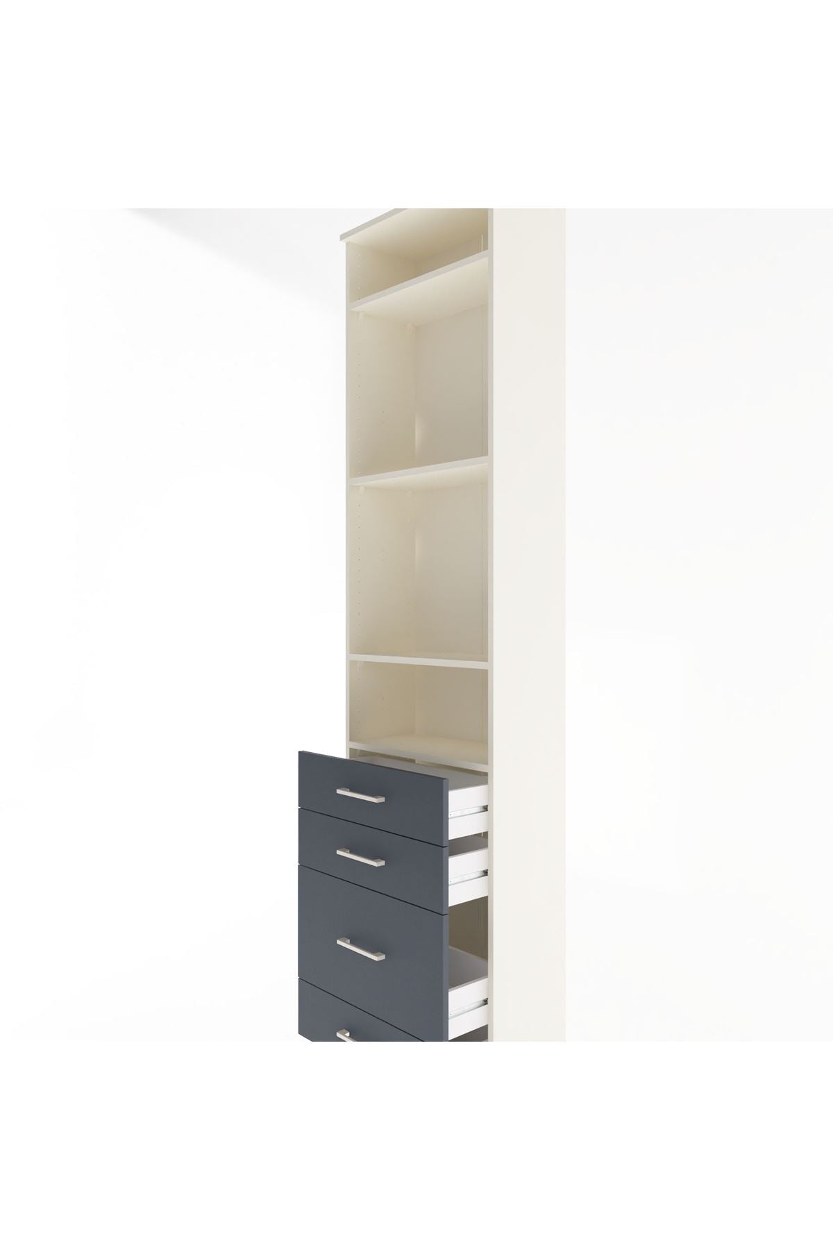 Arges Dolap 4 Raflı 4 Çekmeceli 60x30x243 - S32M024V2A