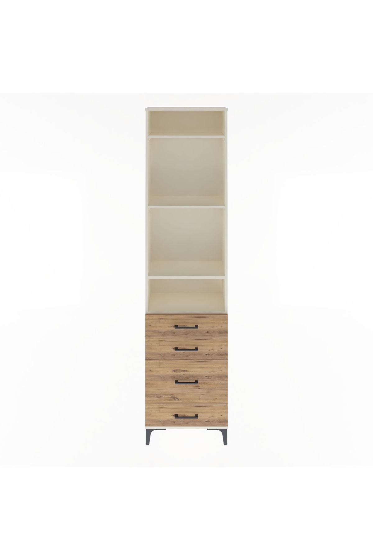 Arges Dolap 4 Raflı 4 Çekmeceli 60x30x243 - S32M024V3A