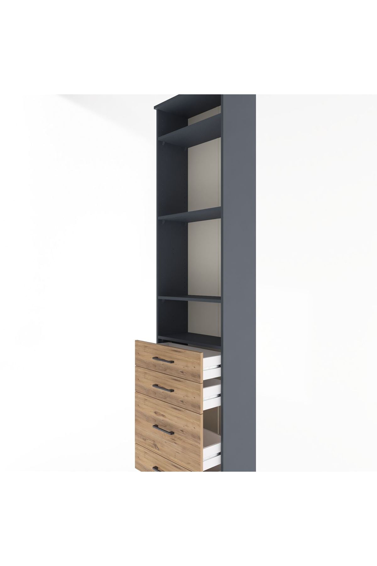 Arges Dolap 4 Raflı 4 Çekmeceli 60x30x243 - S32M024V6A