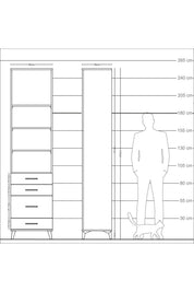 Arges Dolap 4 Raflı 4 Çekmeceli 60x30x243 - S32M024V6A