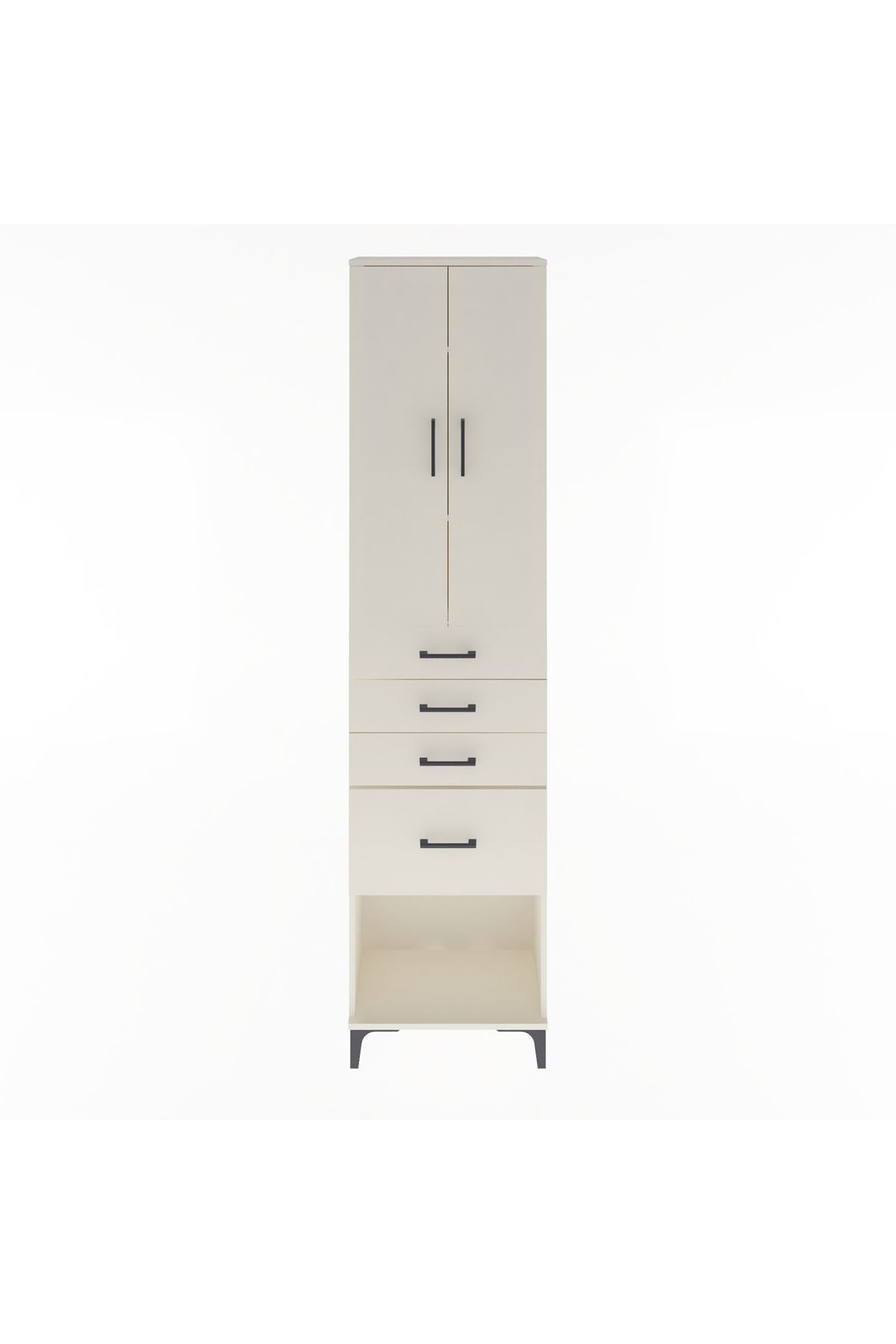 Arges Dolap 3 Raflı 4 Çekmeceli 2 Kapaklı 60x30x243 - S32M025V1A