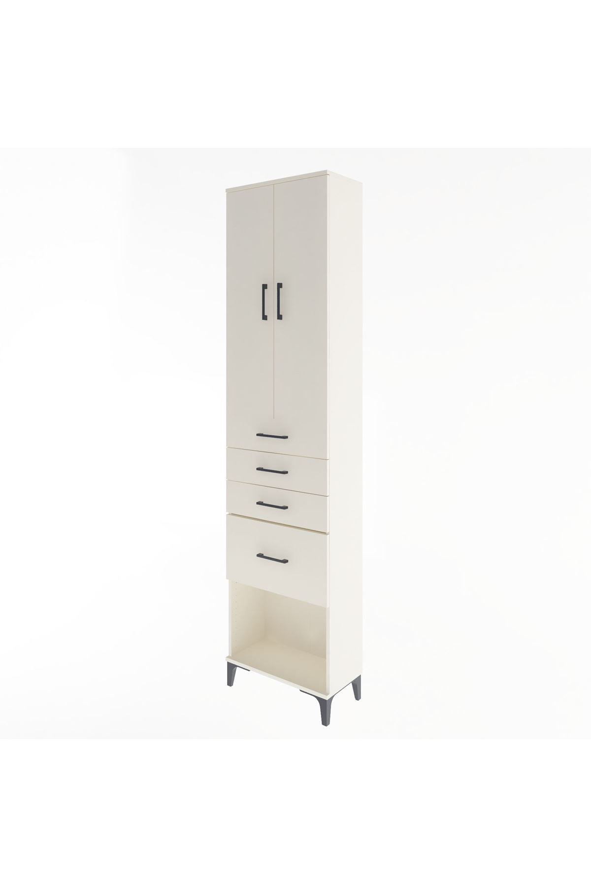 Arges Dolap 3 Raflı 4 Çekmeceli 2 Kapaklı 60x30x243 - S32M025V1A