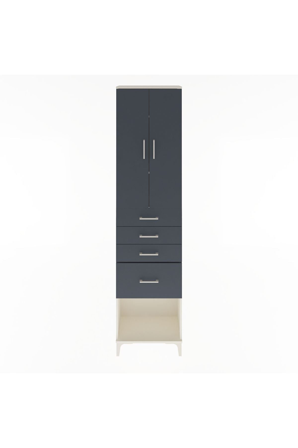 Arges Dolap 3 Raflı 4 Çekmeceli 2 Kapaklı 60x30x243 - S32M025V2A