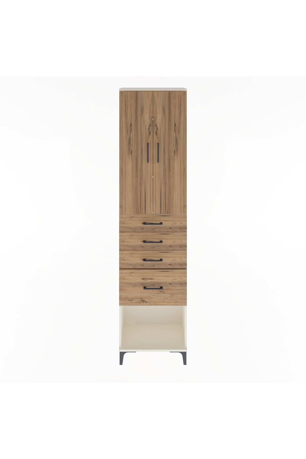 Arges Dolap 3 Raflı 4 Çekmeceli 2 Kapaklı 60x30x243 - S32M025V3A