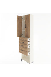Arges Dolap 3 Raflı 4 Çekmeceli 2 Kapaklı 60x30x243 - S32M025V3A