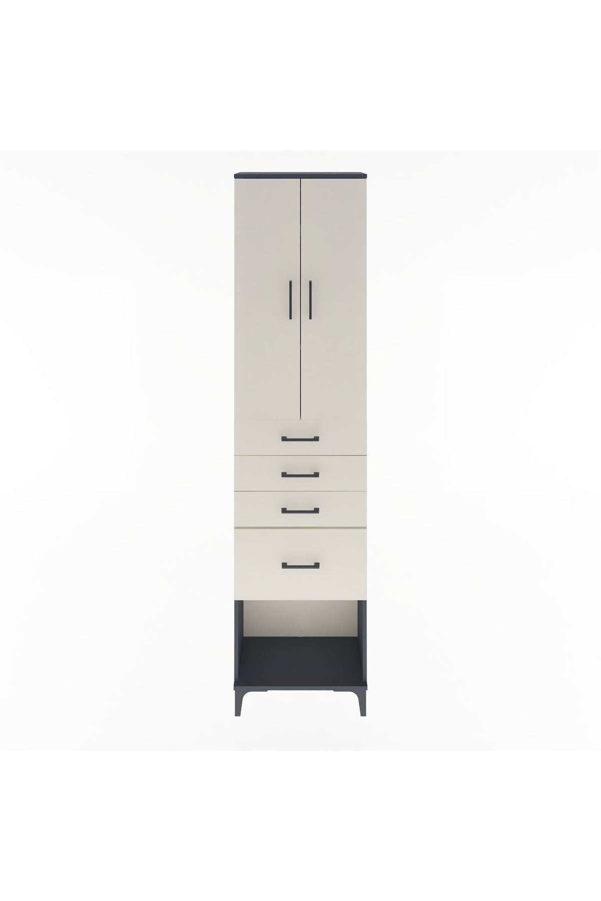 Arges Dolap 3 Raflı 4 Çekmeceli 2 Kapaklı 60x30x243 - S32M025V4A