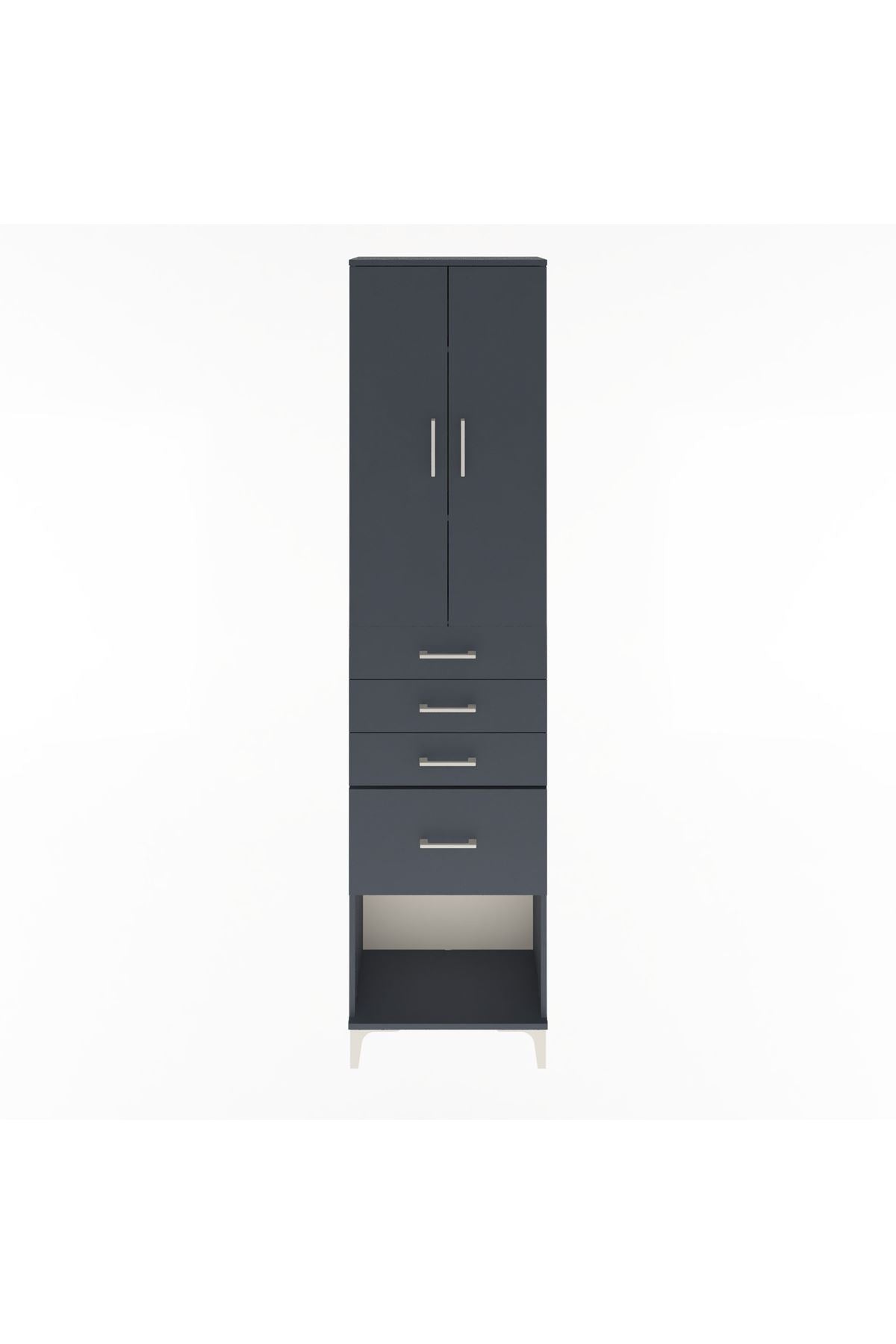 Arges Dolap 3 Raflı 4 Çekmeceli 2 Kapaklı 60x30x243 - S32M025V5A