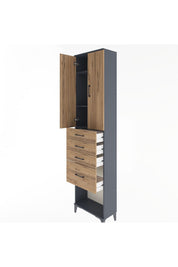 Arges Dolap 3 Raflı 4 Çekmeceli 2 Kapaklı 60x30x243 - S32M025V6A